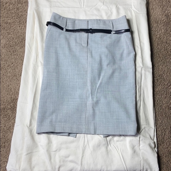 Belted Light Gray Express Skirt - Picture 1 of 3